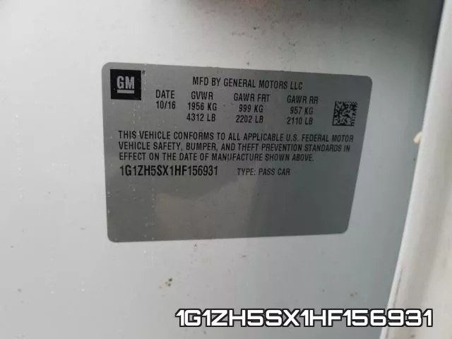 1G1ZH5SX1HF156931 фото 2