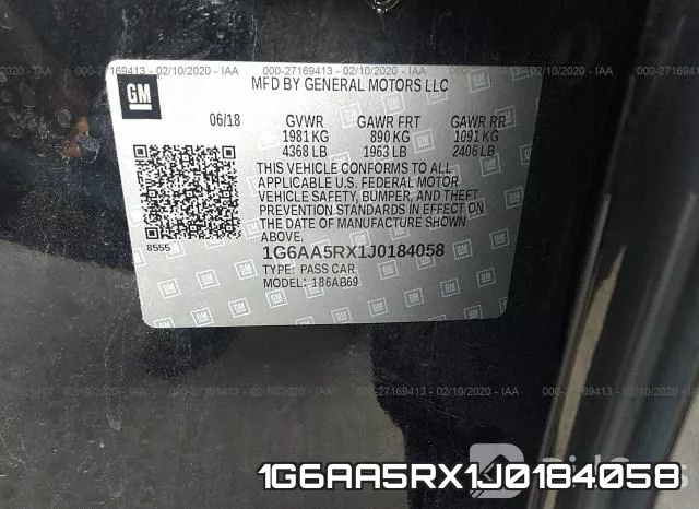 1G6AA5RX1J0184058 фото 10