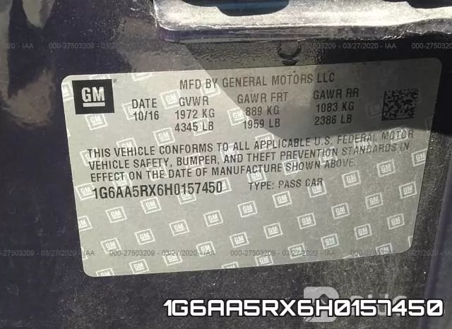 1G6AA5RX6H0157450 фото 10