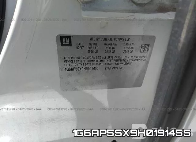 1G6AP5SX9H0191455 фото 10