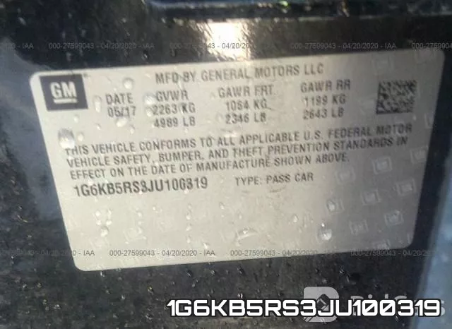 1G6KB5RS3JU100319 фото 10