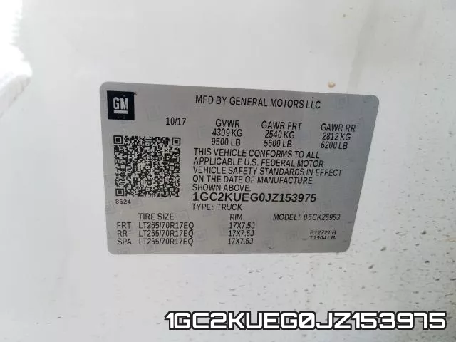 1GC2KUEG0JZ153975 фото 2