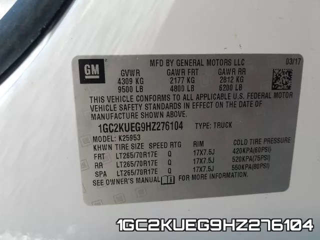 1GC2KUEG9HZ276104 фото 2