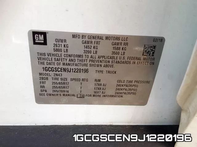 1GCGSCEN9J1220196 фото 2