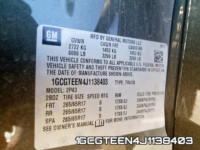 1GCGTEEN4J1138403 фото 2