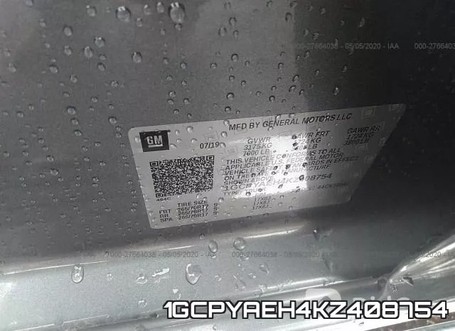 1GCPYAEH4KZ408754 фото 10