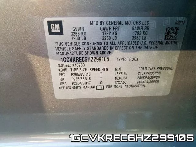 1GCVKREC6HZ299105 фото 2