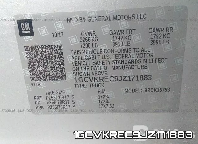 1GCVKREC9JZ171883 фото 10