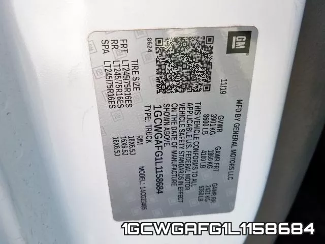 1GCWGAFG1L1158684 фото 2