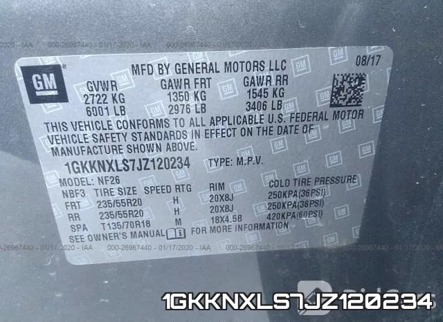 1GKKNXLS7JZ120234 фото 10