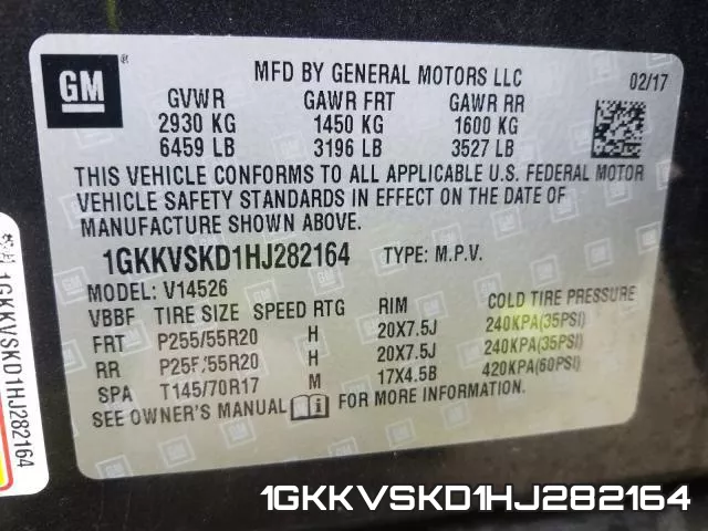 1GKKVSKD1HJ282164 фото 2
