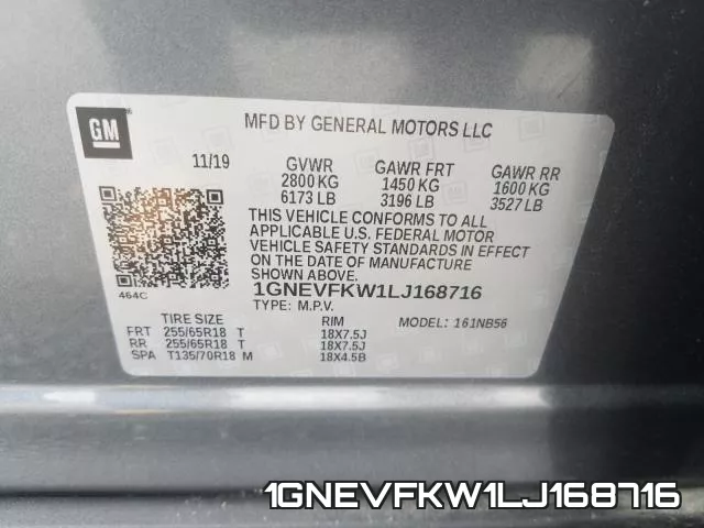1GNEVFKW1LJ168716 фото 2