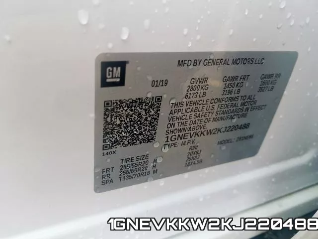 1GNEVKKW2KJ220488 фото 2