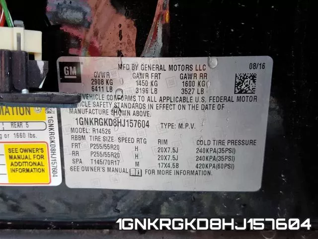 1GNKRGKD8HJ157604 фото 2
