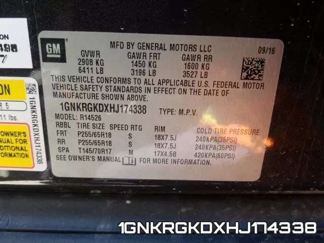 1GNKRGKDXHJ174338 фото 2