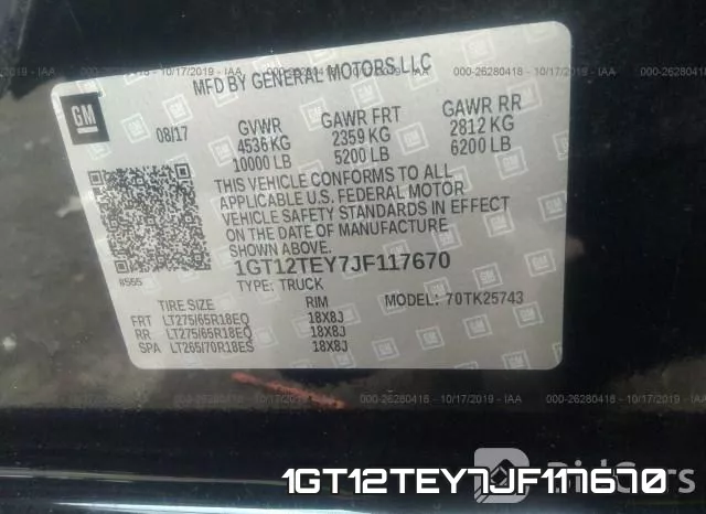 1GT12TEY7JF117670 фото 10