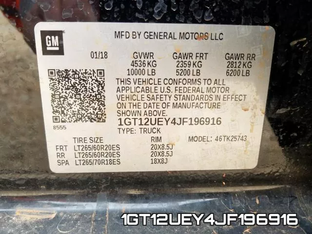 1GT12UEY4JF196916 фото 2