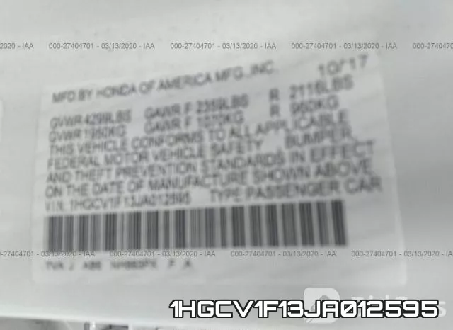 1HGCV1F13JA012595 фото 10