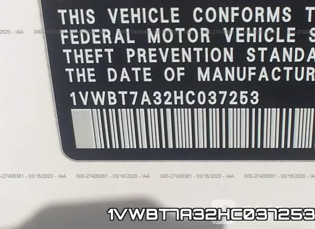1VWBT7A32HC037253 фото 10