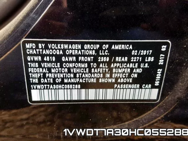 1VWDT7A30HC055288 фото 2