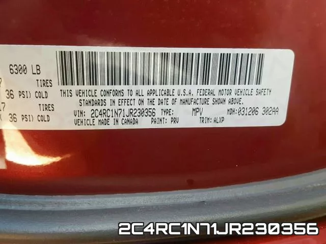 2C4RC1N71JR230356 фото 2
