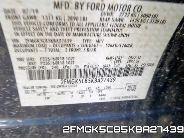 2FMGK5C85KBA27439 фото 2