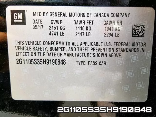 2G1105S35H9190848 фото 2