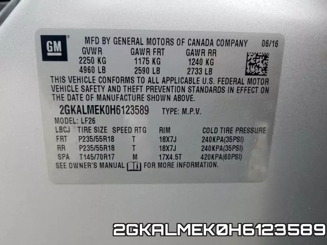 2GKALMEK0H6123589 фото 2