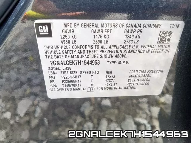 2GNALCEK7H1544963 фото 2