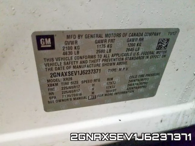 2GNAXSEV1J6237371 фото 2