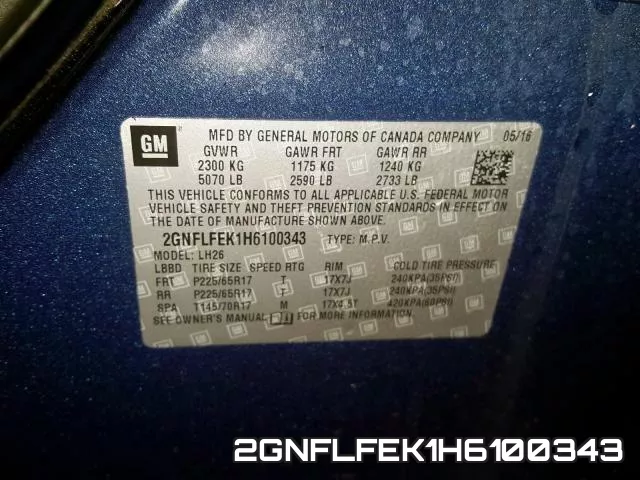 2GNFLFEK1H6100343 фото 2