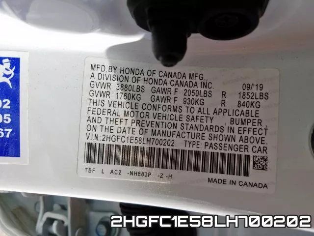 2HGFC1E58LH700202 фото 2