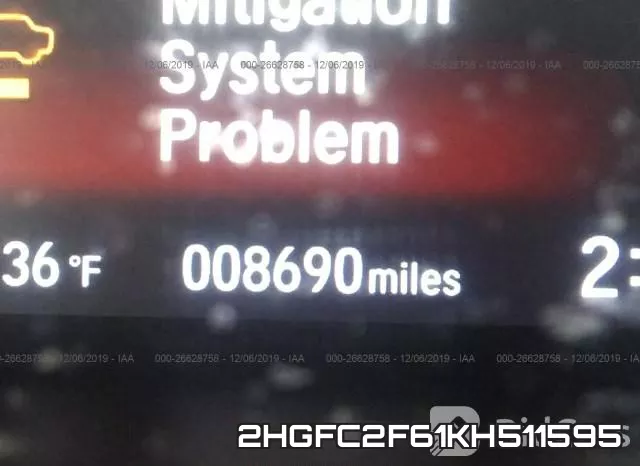 2HGFC2F61KH511595 фото 8