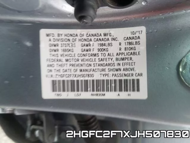 2HGFC2F7XJH507830 фото 2