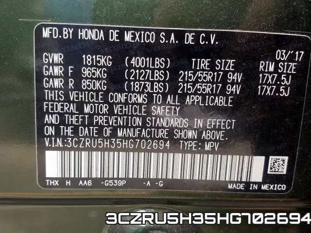 3CZRU5H35HG702694 фото 2