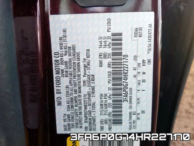 3FA6P0G74HR227170 фото 2
