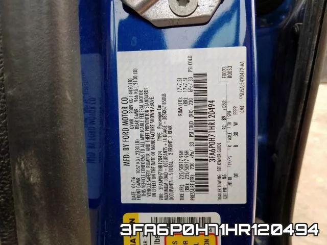3FA6P0H71HR120494 фото 2