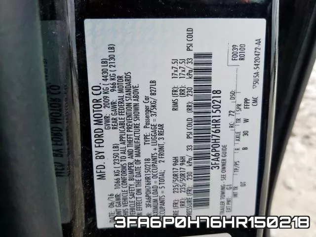 3FA6P0H76HR150218 фото 2