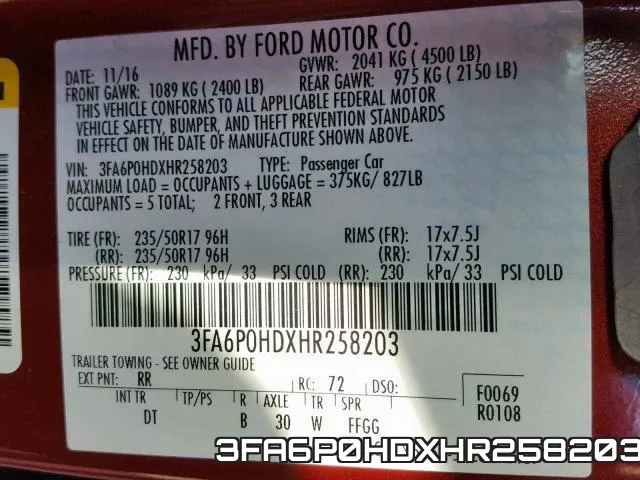 3FA6P0HDXHR258203 фото 2