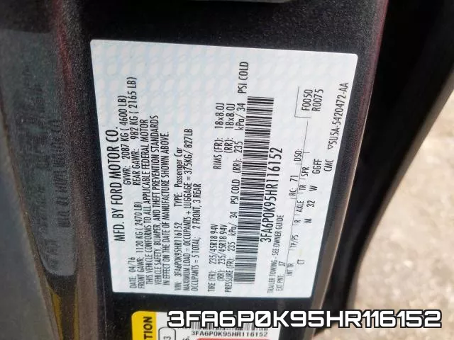 3FA6P0K95HR116152 фото 2