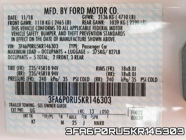3FA6P0RU5KR146303 фото 2
