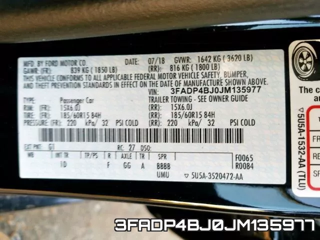 3FADP4BJ0JM135977 фото 2