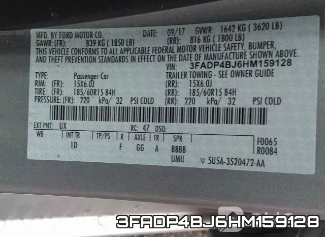 3FADP4BJ6HM159128 фото 10