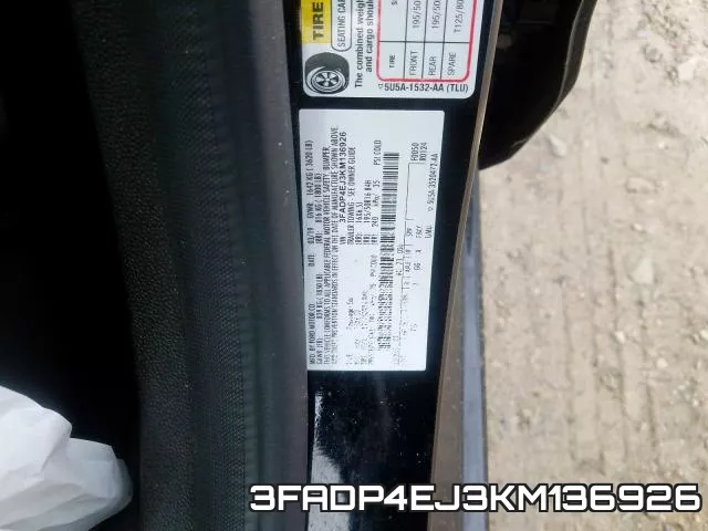 3FADP4EJ3KM136926 фото 2