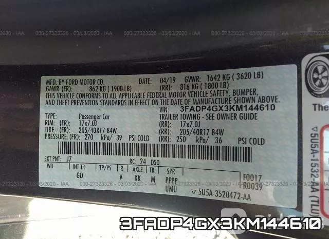 3FADP4GX3KM144610 фото 10