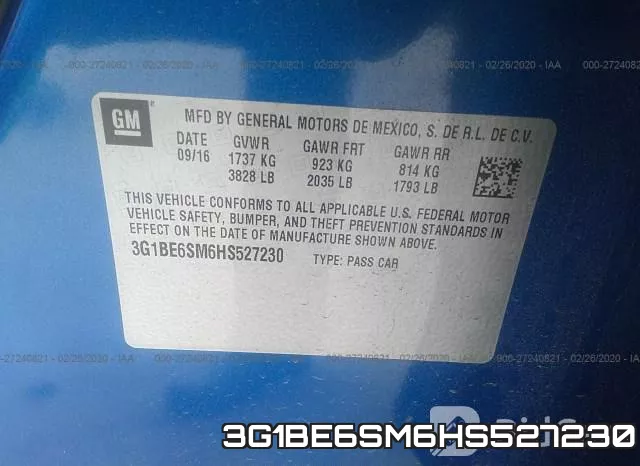 3G1BE6SM6HS527230 фото 10