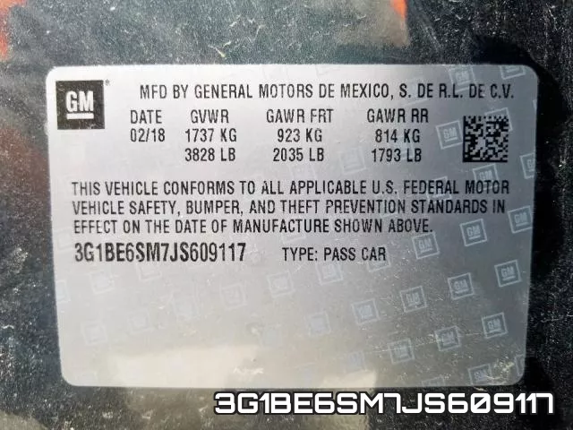 3G1BE6SM7JS609117 фото 2
