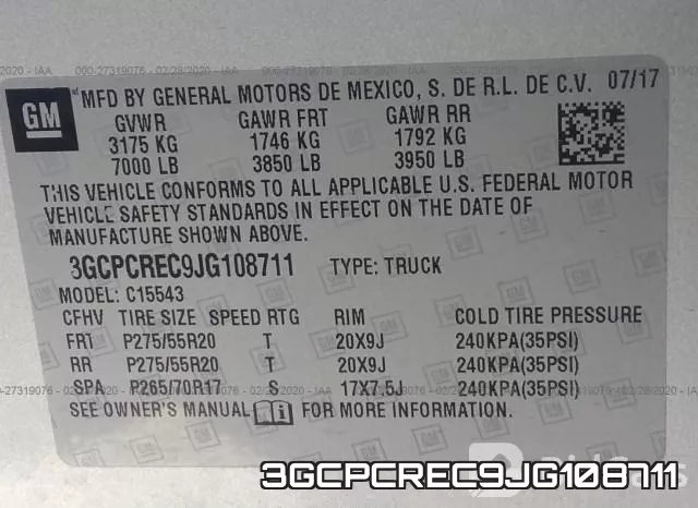 3GCPCREC9JG108711 фото 10