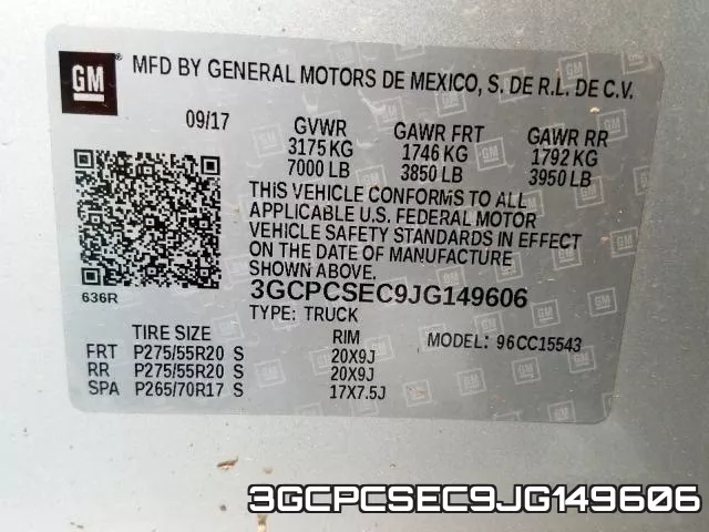 3GCPCSEC9JG149606 фото 2
