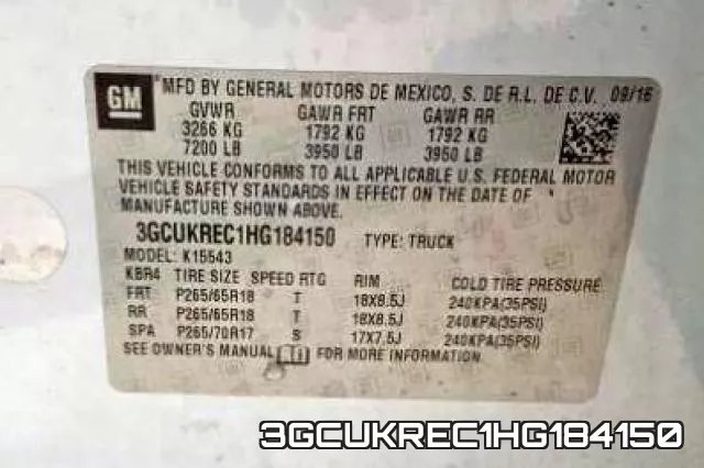 3GCUKREC1HG184150 фото 2
